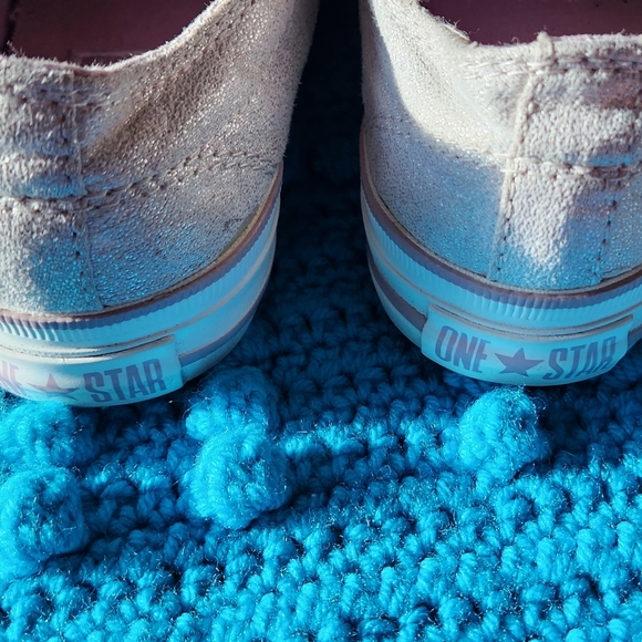 Converse One Stars Low Top Sneakers Pink Silver Shimmer Sz 6.5 - Picture 3 of 6